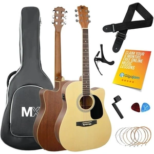3RD AVENUE MX202E Electro-Acoustic Guitar Bundle - Natural, Brown,Yellow