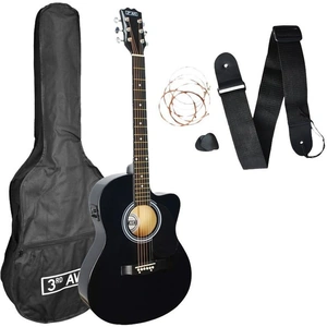3RD AVENUE Cutaway Electro-Acoustic Guitar Bundle - Black