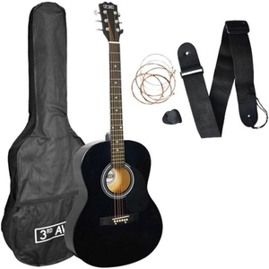 3Rd Avenue STX10ABKPK Acoustic Guitar Bundle - Black