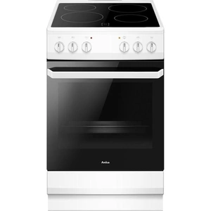 AMICA AFC1530WH 50 cm Electric Ceramic Cooker - Stainless Steel, White,Silver/Grey