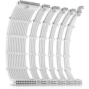 Antec White PSU Extension Cable Kit - 6 Pack (1x 24 Pin 1x 4+4 Pin 2x 8 Pin 2x 6 Pin)