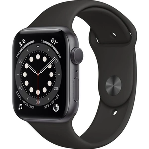 APPLE Watch Series 6 Cellular - Space Grey Aluminium with Black Sports Band, 44 mm