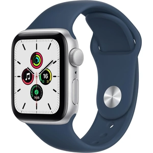 APPLE Watch SE - Silver with Abyss Blue Sports Band, 40 mm