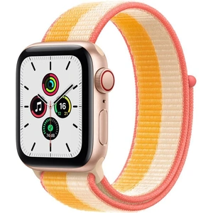 APPLE Watch SE Cellular - Gold Aluminium with Maize & White Sport Loop, 40 mm