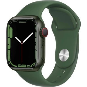 APPLE Watch Series 7 Cellular - Green Aluminium with Clover Sport Band, 41 mm