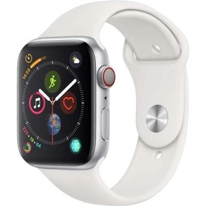 Apple Watch (Series 4) GPS 44 Stainless steel Silver Sport band White