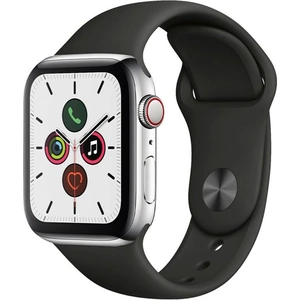 Apple Watch (Series 5) GPS + Cellular 44 - Titanium Silver - Sport band Black