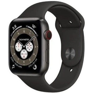 Apple Watch (Series 6) GPS + Cellular 44 Titanium Black Sport band Black
