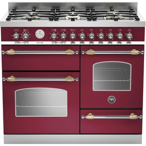 Appliance People Bertazzoni HER100-6-MFE-T-VIT 100cm XG Heritage range cooker with 6 burners and 2 electric ovens and extra grill Matt Burgundy
