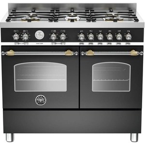 Appliance People Bertazzoni HER100-6-MFE-D-NET 100cm Heritage range cooker with 6 burners and 2 electric ovens Matt Black DELIVERY WITHIN 2-3 WEEKS *