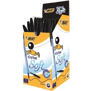 BIC Cristal Soft Black Stick ballpoint pen Medium 50 pc(s)