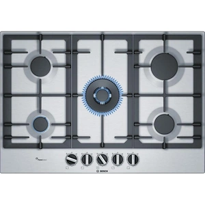 BOSCH Serie 6 PCQ7A5B90 Gas Hob - Stainless Steel, Stainless Steel