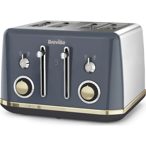 BREVILLE Mostra VTT929 4-Slice Toaster - Silver, Silver/Grey,Gold