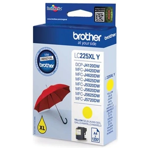 Brother LC225XLY. Supply type: Single pack Colour ink page yield: 1200 pages Quantity per pack: 1 pc(s)