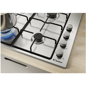 View product details for the Candy CHW6LX 60cm 4 Burner Gas Hob in St Steel FSD