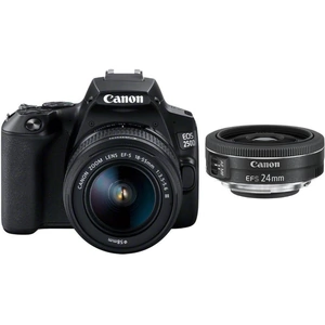 Canon EOS 250D DSLR Camera with EF-S 18-55 mm f/3.5-5.6 III & EF-S 24 mm f/2.8 STM Lens Bundle, Black