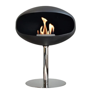 Cocoon Fires Cocoon Pedestal - Matte Black with Steel Pedestal