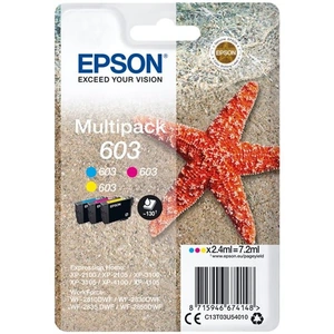 Comms Warehouse Epson Ink Cartridges, 603, Starfish, 3-colour Multipack, 1 x 2.4 ml Cyan, 1 x 2.4 ml Magenta, 1 x 2.4 ml Yellow, Standard