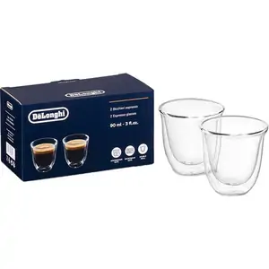 DELONGHI DLSC310 Double Wall Espresso Glasses - Pack of 2