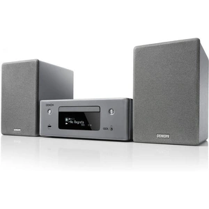 Denon CEOLN10 HiFi Network CD Receiver with HEOS and pair of SCN10GYEM Speakers in Grey
