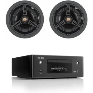 Denon CEOL N10 RCDN10 HiFi Network CD Receiver Black with HEOS Built-in with Monitor Audio C180 Ceiling Speakers Pair