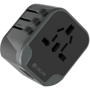 DEVIA Travel USB Universal Plug Charger - Black, Black