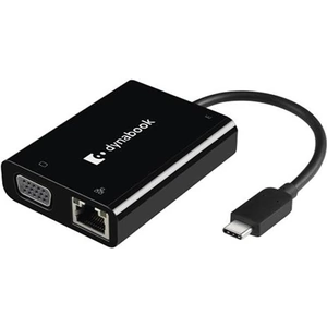 Dynabook USB-C to VGA/LAN Adapter Wired USB 3.2 Gen 1 (3.1 Gen 1) Type-C Black 1920 x 1200 pixels 60 Hz 53 mm