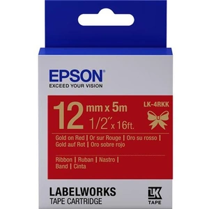 Epson Label Cartridge Satin Ribbon LK-4RKK Gold/Red 12mm (5m)