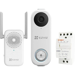 EZVIZ DB1C Smart Video Doorbell with Chime & Transformer Kit - White