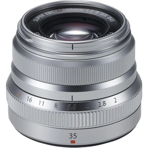 FUJIFILM Fujinon XF 35 mm f/2 R WR Standard Prime Lens, Silver/Grey
