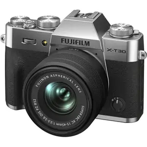 FUJIFILM X-T30 II Mirrorless Camera with FUJINON XC 15-45 mm f/3.5-5.6 OIS PZ Lens - Silver, Silver/Grey