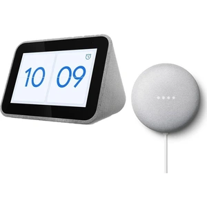 Google Smart Clock with Google Assistant & Chalk Google Nest Mini (2nd Gen) Bundle
