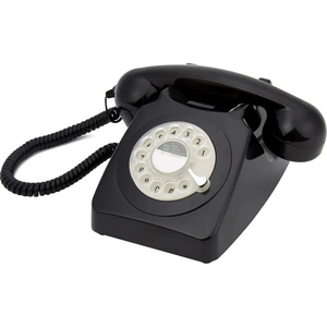GPO 746 Rotary Corded Phone - Black, White