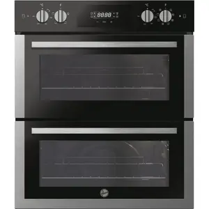 HOOVER HO7DC3UB308BI Electric Built-under Double Oven - Black & Stainless Steel, Stainless Steel