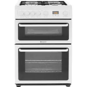 Hotpoint HAG60P 60Cm Freestanding Gas Cooker With Double Oven