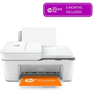 HP DeskJet 4120e All-in-One Wireless Inkjet Printer with HP Plus, Silver/Grey,White