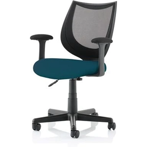Influx Camden Black Mesh Chair in Maringa Teal KCUP1522