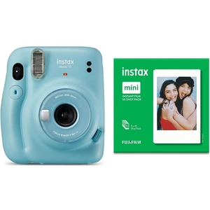 Instax mini 11 Instant Camera & 50 Shot Mini Film Pack Bundle - Sky Blue