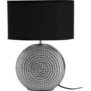 INTERIORS by Premier Large Hammered Chrome Finish Table Lamp - Silver & Black