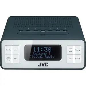 JVC RA-D32H DAB Clock Radio - Grey, Silver/Grey