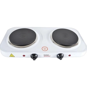 LLOYTRON KitchenPerfected E4202WH Double Electric Hot Plate - White, Silver/Grey
