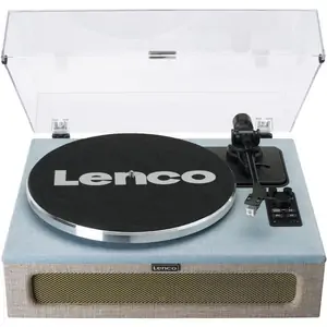 LENCO LS-440 Belt Drive Bluetooth Turntable - Blue & Taupe, Silver/Grey,Blue