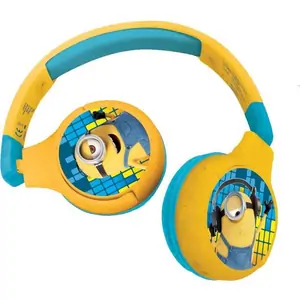 LEXIBOOK HPBT010DES Wireless Bluetooth Kids Headphones - Despicable Me, Yellow,Blue