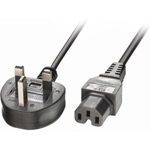Lindy 2m Mains UK 3 Pin Plug to Hot Conditioned IEC C15 Power Cable Kettle Lead