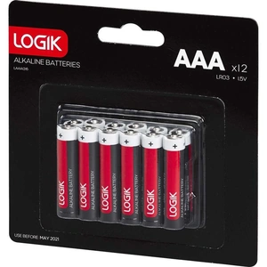 LOGIK LAAA1216 AAA Alkaline Batteries - Pack of 12