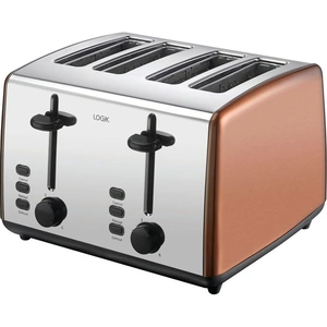 View product details for the LOGIK L04TCU19 4-Slice Toaster - Copper & Silver
