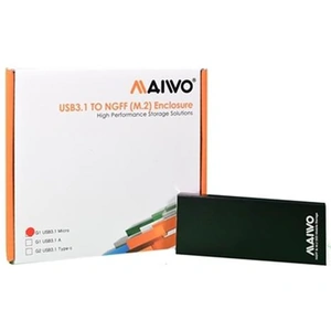 View product details for the Maiwo M.2 Sata 3 External Enclosure USB 3.1 5Gbps Black Aluminium