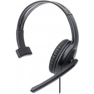Manhattan Mono Over-Ear Headset (USB) (Clearance Pricing) Microphone Boom (padded) Retail Box Packaging Adjustable Headband In-Line Volume Control Ear Cushion USB-A for both sound and mic use cable 1.5m Three Year Warranty Wired Office/Call