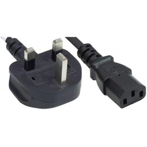 Manhattan Power Cord/Cable UK 3-pin plug to C13 Female (kettle lead) 1.8m 10A Black Lifetime Warranty Polybag