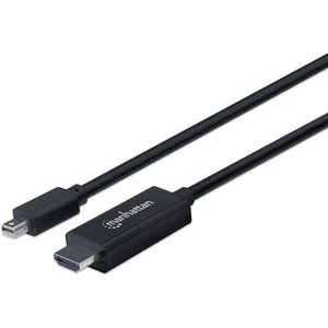 Manhattan Mini DisplayPort 1.1 to HDMI Cable 1080p@60Hz 1.8m Male to Male Black Three Year Warranty Polybag 1.8 m Mini DisplayPort HDMI Type A (Standard) Male Male Straight
